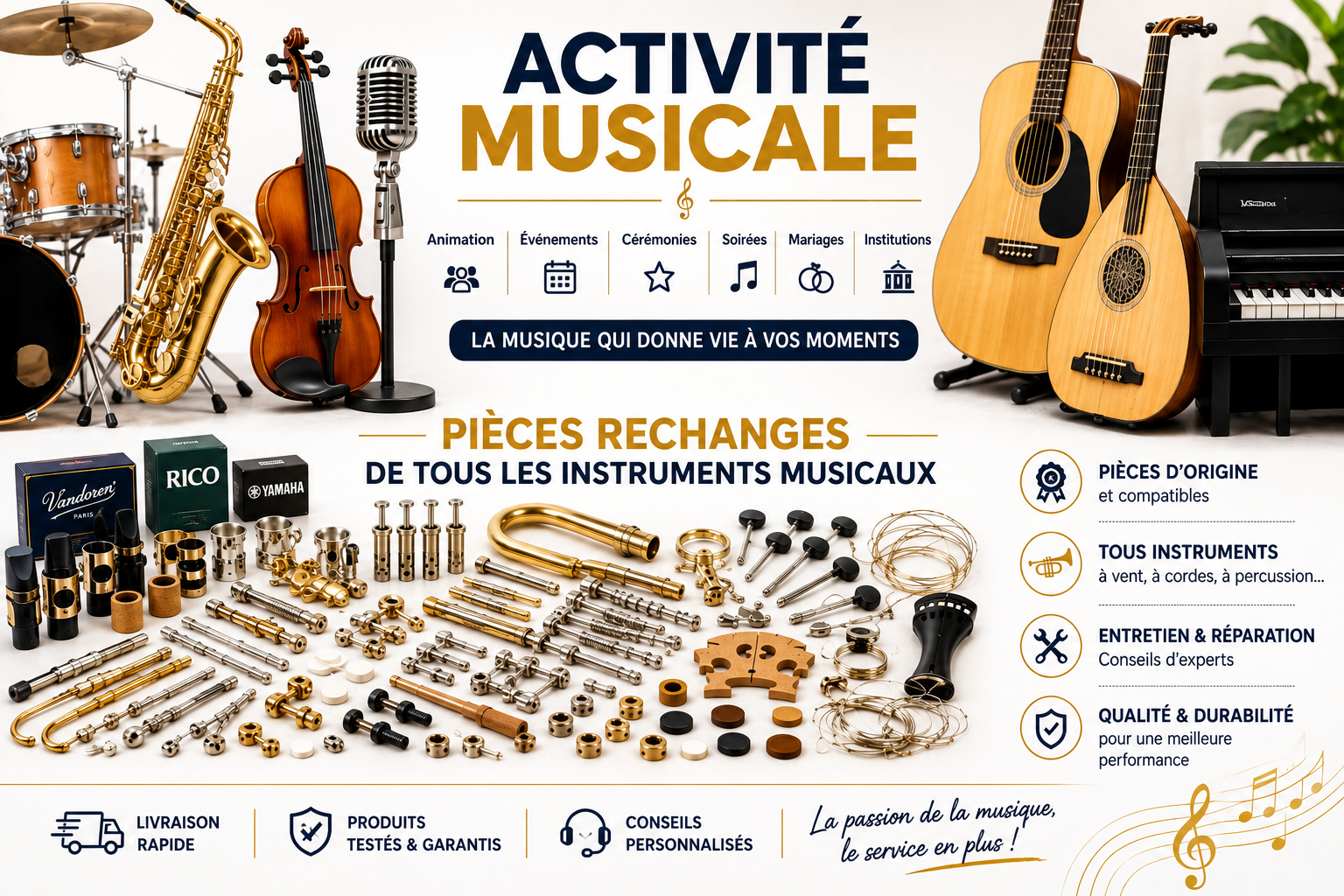 PIECES RECHANGES ET ACTIVITE MUSICALES